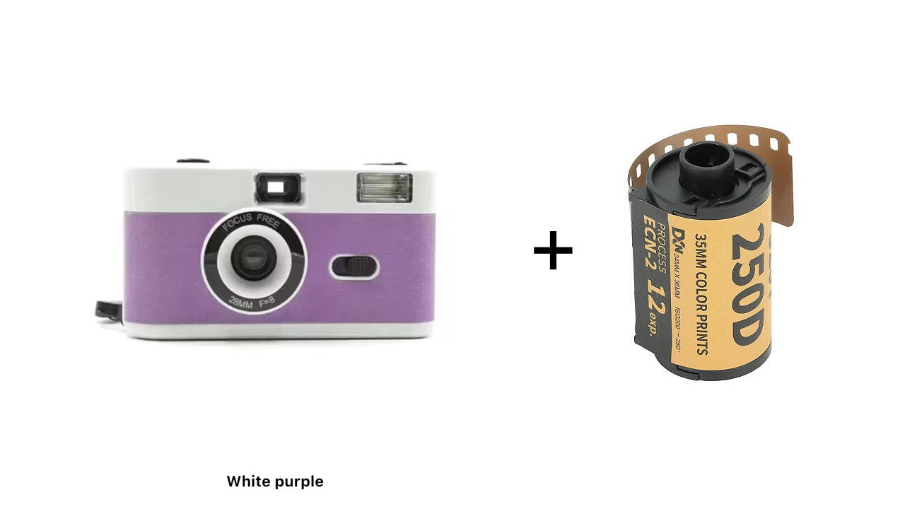 12exp Film+ Reusable Flash Vintage Point 35mm Film Camera
