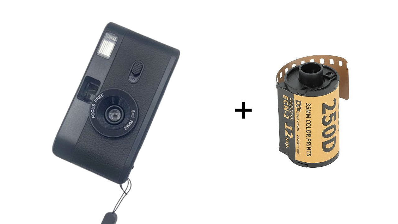 12exp Film+ Reusable Flash Vintage Point 35mm Film Camera