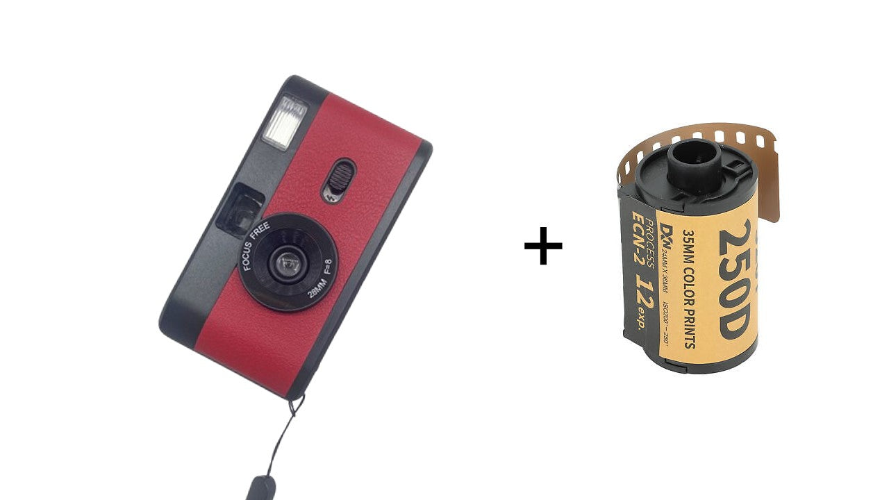 12exp Film+ Reusable Flash Vintage Point 35mm Film Camera