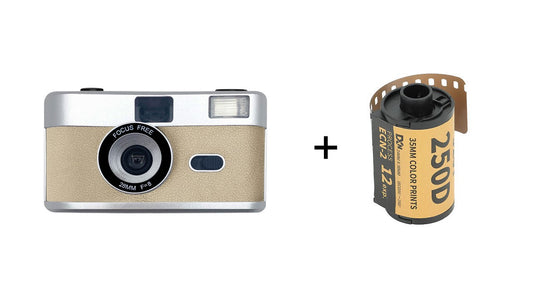 36exp Film+ Reusable Flash Vintage Point 35mm Film Camera