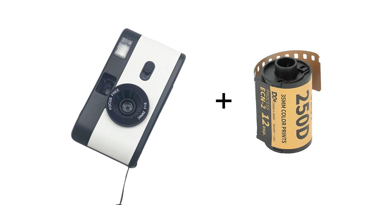 36exp Film+ Reusable Flash Vintage Point 35mm Film Camera